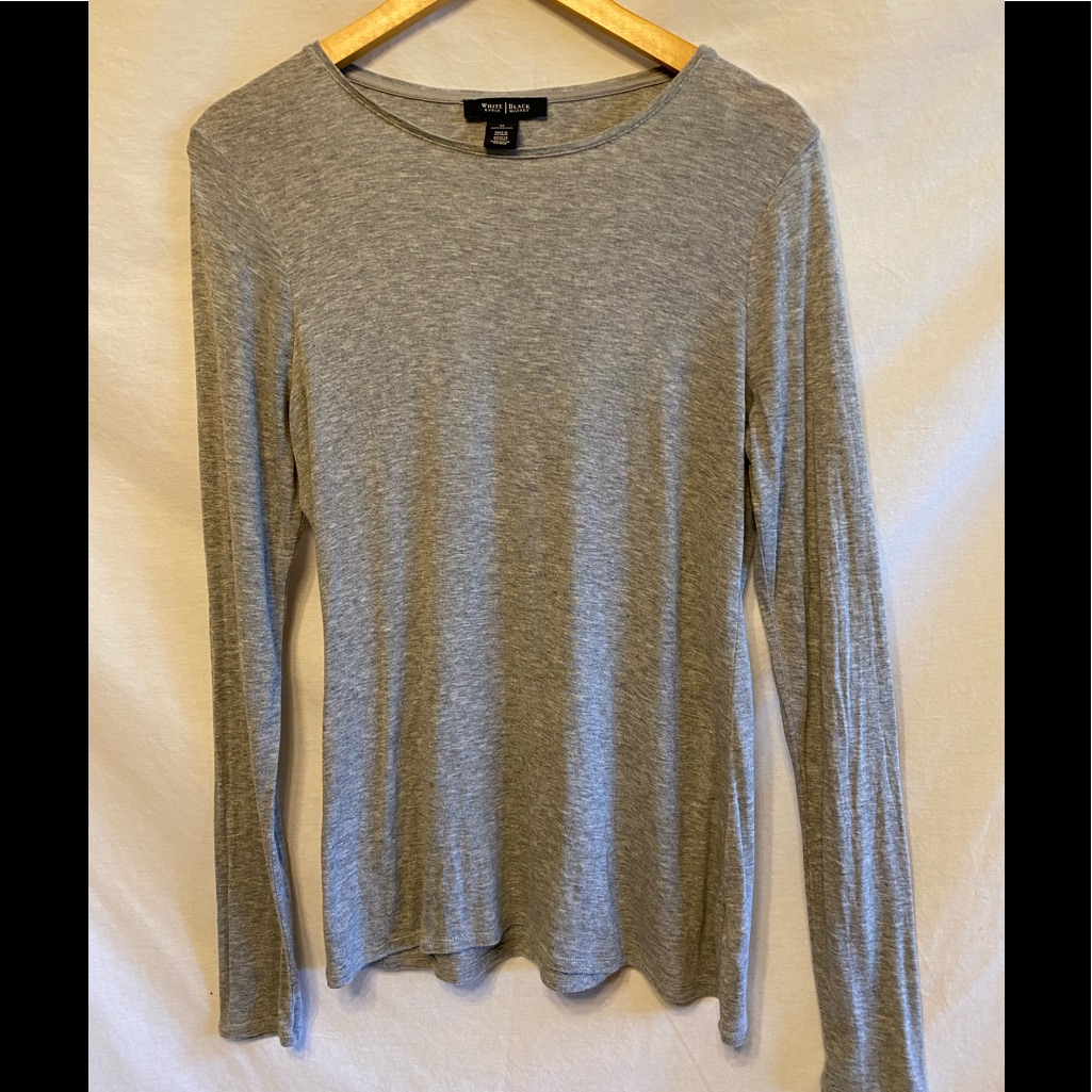 Whbm Long Sleeve Grey Tee